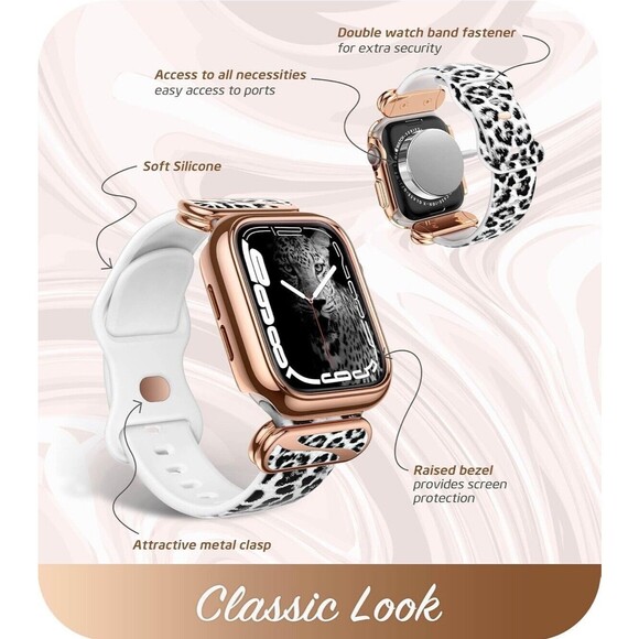 Cosmo Stylish Prot.Case W/ Adj. Soft Strap-Apple Watch 44/45 mm - Leopard Design - Picture 3 of 5